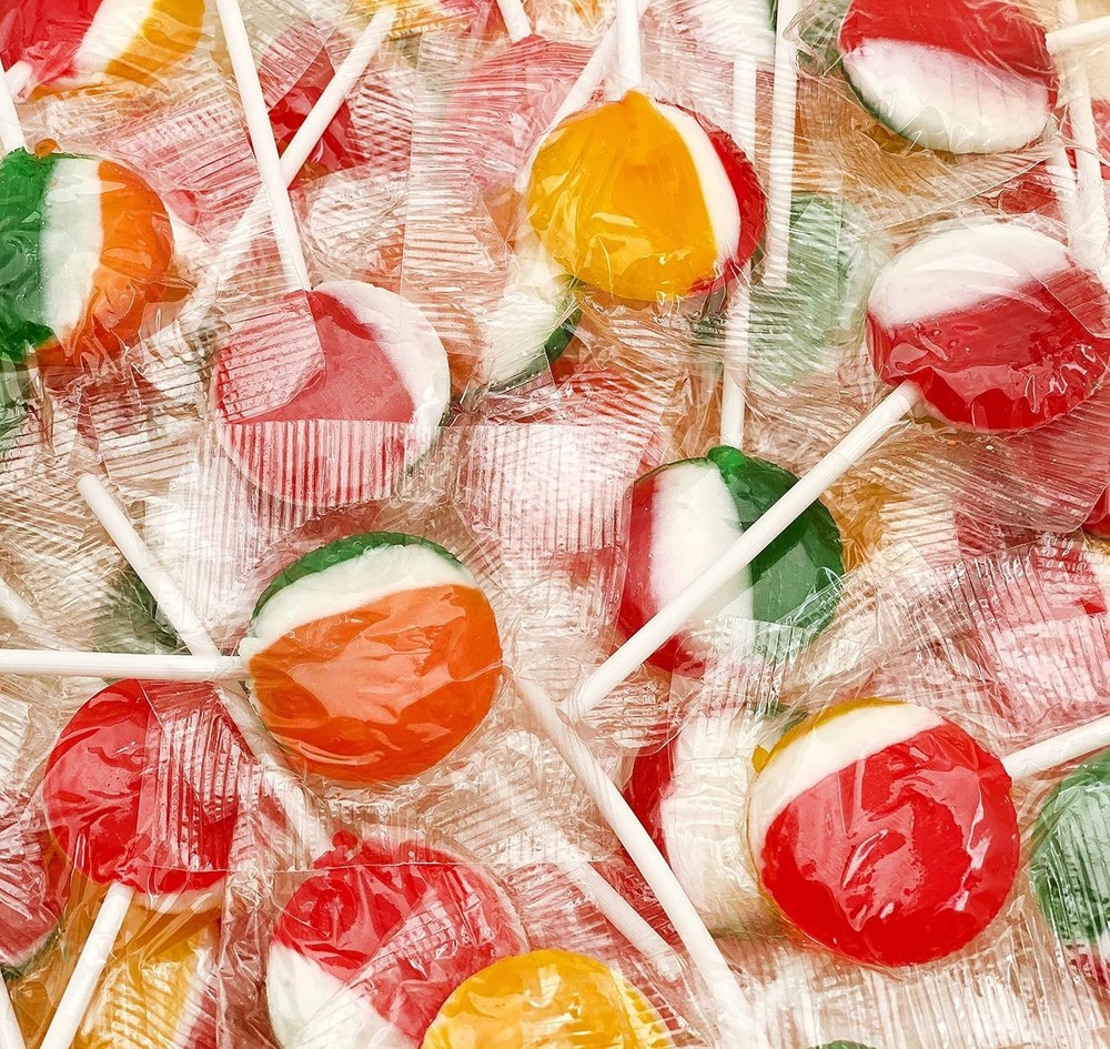 Assorted Fruit Lollipops 2lb Bulk Candy Bag 80 Count Party Favor Suckers