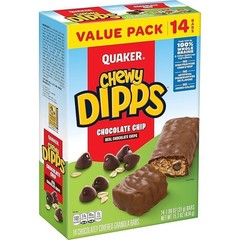 Quaker Chewy Dipps Chocolate Chip Bars – 14 Pack, 1.09 oz per bar