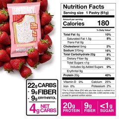 Legendary Foods Protein Pastry – Strawberry 4 Pack | Protein Snack | Keto Friend