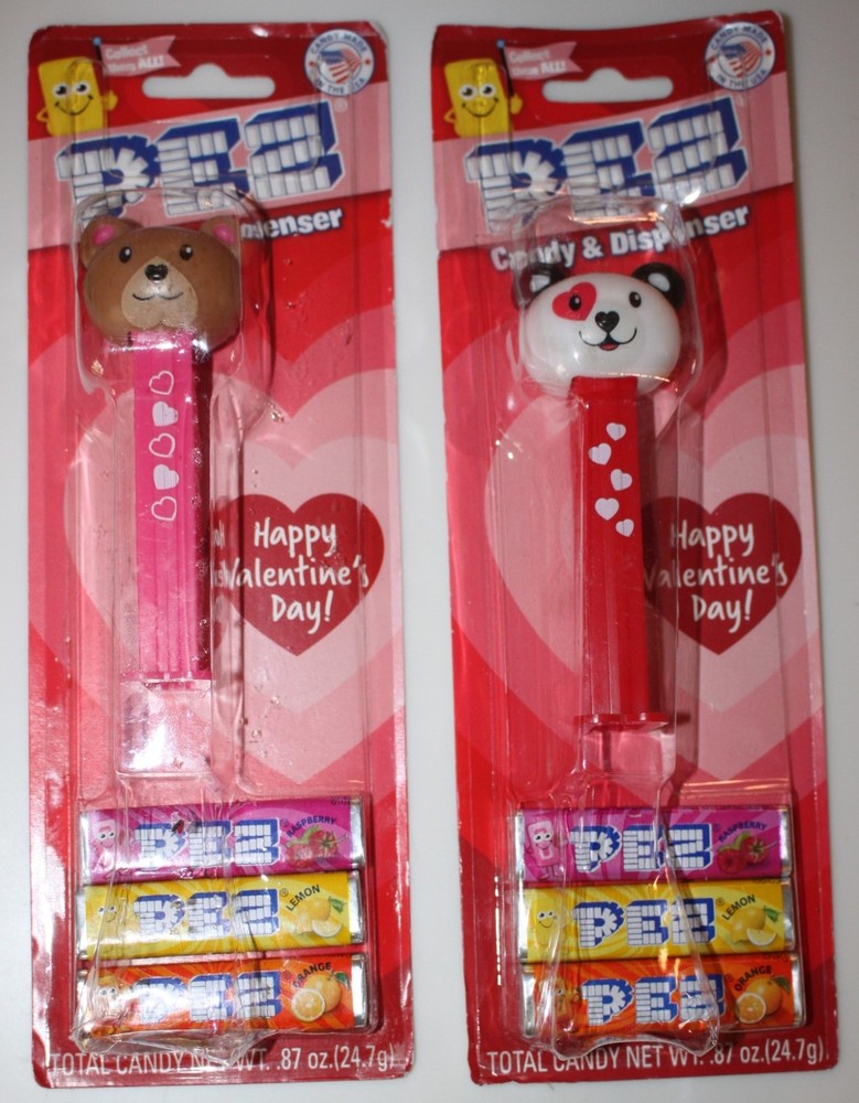PEZ Panda Bear (2-PACK) To My Valentine XOXO Bear Candy & Dispensers BB 11/2029