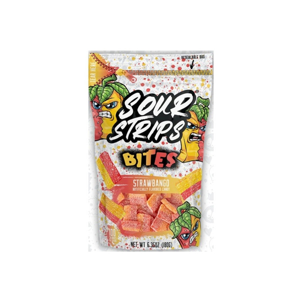 10x Sour Strips Bites Strawbango Fresh Candy Snack Treats Bundle 6.35oz