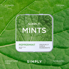 SIMPLY MINTS Natural Peppermint Breath Mints, 6 Pack (180 Pieces), Made with Rea