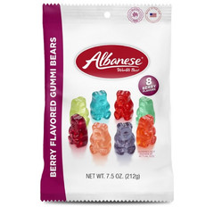 12x Albanese Berry Flavored Gummi Bears Peg Bags 7.5oz Soft Candy Bulk
