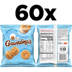 Cookies, Mini Sandwich Crèmes Vanilla, 2.12 Ounce (Pack of 60)