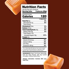 Caramel Cubes Candy Individually Wrapped Bulk Pack 2 Pounds About 150 Count