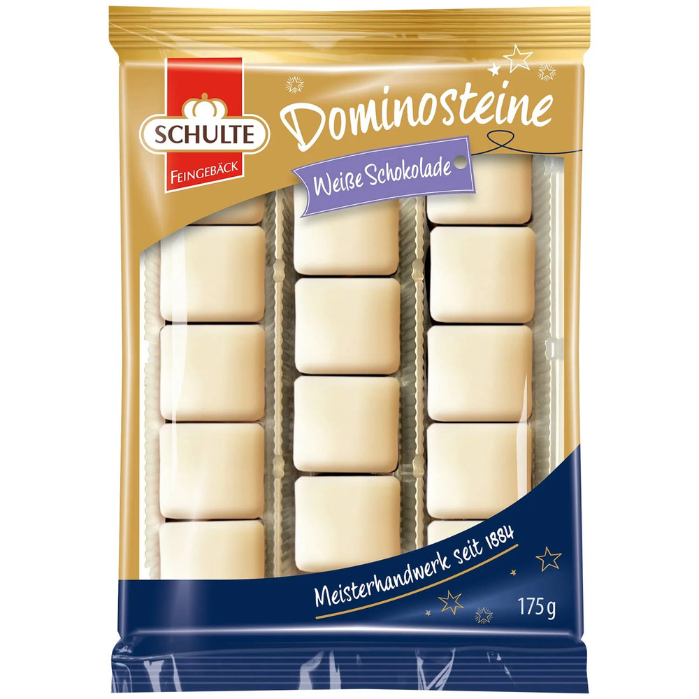 Schulte chocolate dominoes -WHITE Chocolate- 175g Made in Germany- FREE SHIP