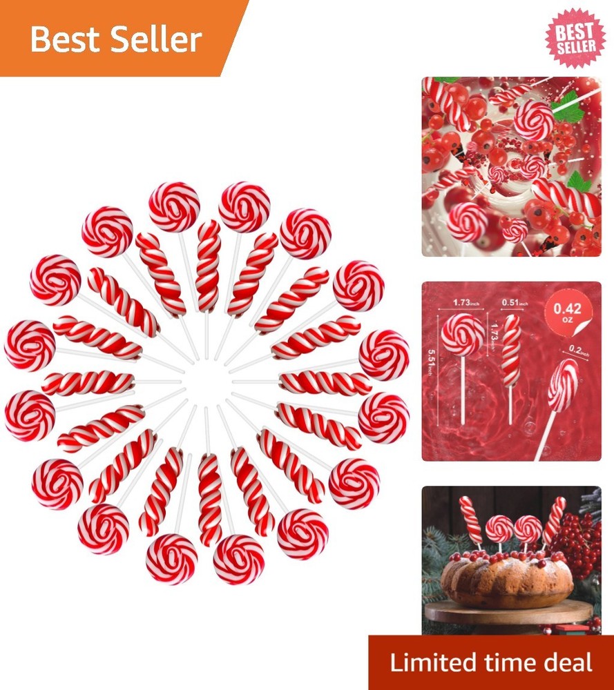 Gourmet 32-Pack Red & White Twisty Swirl Lollipops – Perfect for Any Celebration