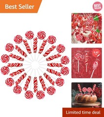 Gourmet 32-Pack Red & White Twisty Swirl Lollipops – Perfect for Any Celebration