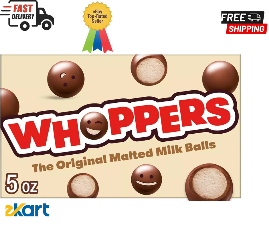 WHOPPERS Malted Milk Balls Candy Box, 5 oz 12 pack