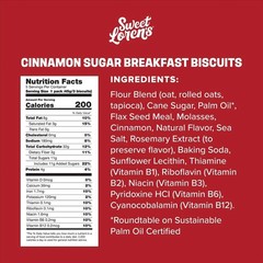 Breakfast Biscuits, Cinnamon Sugar, Gluten Free, 15 Count, 1.6 oz (45g) Each