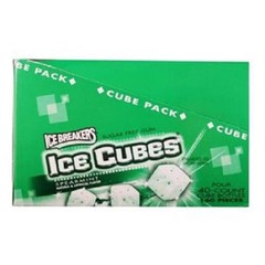 Ice Breakers Ice Cubes, Gum Spearmint – Bottle, Count 4 (40Pcs) – Gum/Grab