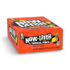 Now and Later Original Sweet Fruit Chewy Taffy Chews Candy 0.93 Oz, 24 Pack