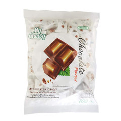 CHEWY MILK FRUIT CANDY THAI DESSERT CHOCOLATE FLAVOR HAOLIYUAN BRAND 67g.