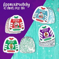 4E’s Novelty “Christmas Poop” Mint Candy Tins 4 Pack, Stocking Stuffers fo Kids