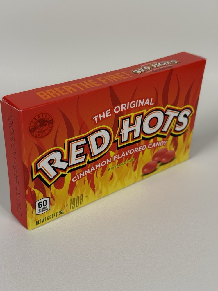 🍭 The Original RED HOTS 5.5oz Original Cinnamon Flavored Candy Theater Box