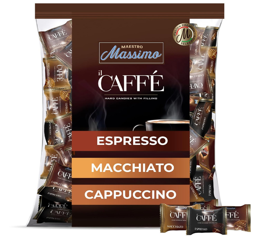 Maestro Massimo Assorted Coffee Candy – Individually Wrapped 7.05 oz Bag, 3mg Ca