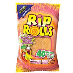 24x Rips Rolls Mango Chili Sour Candy Snacks Sweet Treats Bulk Box Sealed 1.4oz