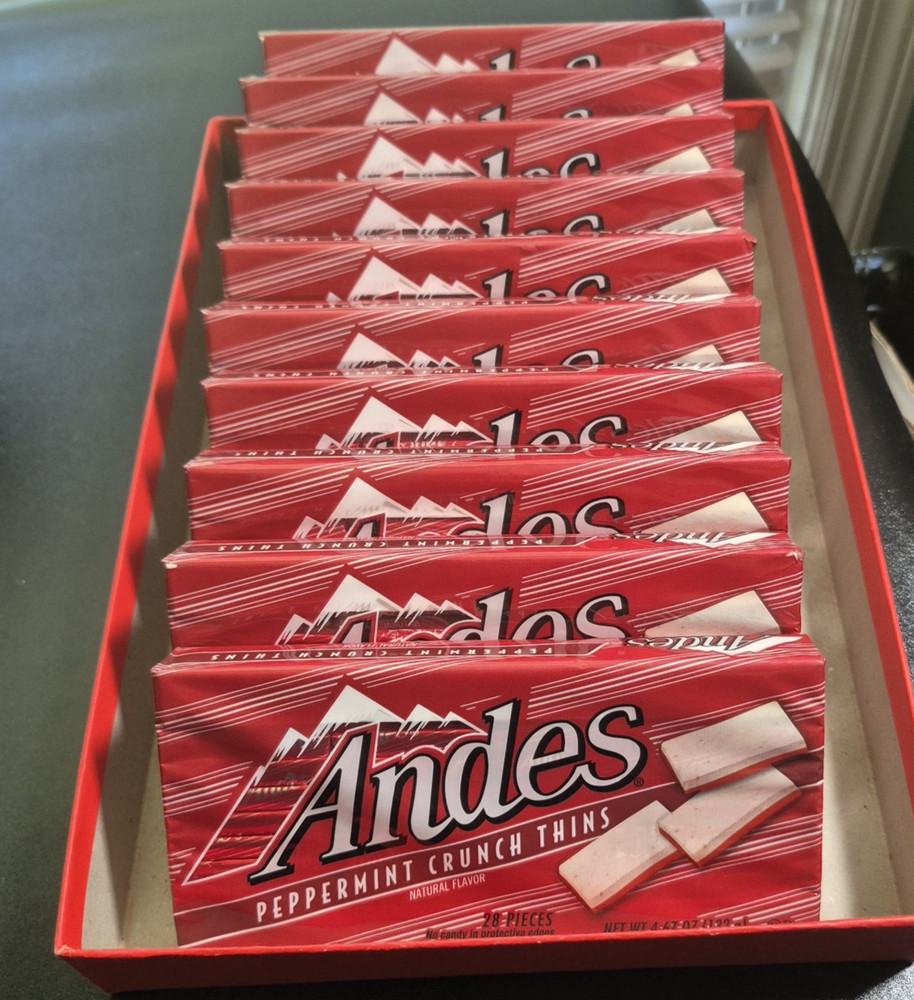 10 Andes Peppermint Crunch Thins Candy Boxes 4.67 oz Each, 280 Pieces