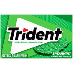 Trident Spearmint Sugar-Free Chewing Gum, 12 Packs of 14 Pieces (168 Total Piece
