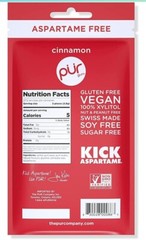 PUR Xylitol Chewing Gum CINNAMON (55 Pieces, 2 Pack) Sugarless Vegan Pure