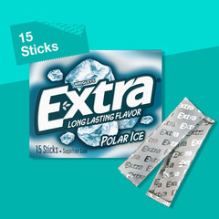 EXTRA Polar Ice Chewing Gum Packs, Sugar Free Gum in Bulk with Strong Mint Flavo