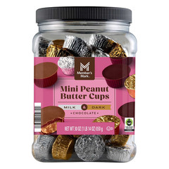 Premium Mini Peanut Butter Cups – Milk & Dark Chocolate Snack Jar, 30 oz
