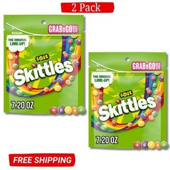 Sour Skittles® Chewy Candy American Candies 7.2oz Resealable Bag w/ Lime