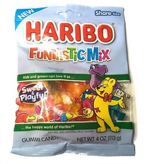 (1) 4 oz Bag Haribo Funtastic Mix Share Size Gummy Candy-Sweet and Playful-