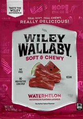 4x Wiley Wallaby WATERMELON Gourmet Licorice Soft and Chewy Twist Candy 4 Oz