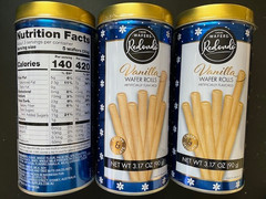 Redondo Creme VANILLA Rolled Wafers –Crème Filled Wafers Rolls-3 TINS