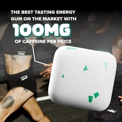 Extra Strength Caffeine Gum 100mg | Sugar Free Spearmint Chews | 12 Packs (72 Co