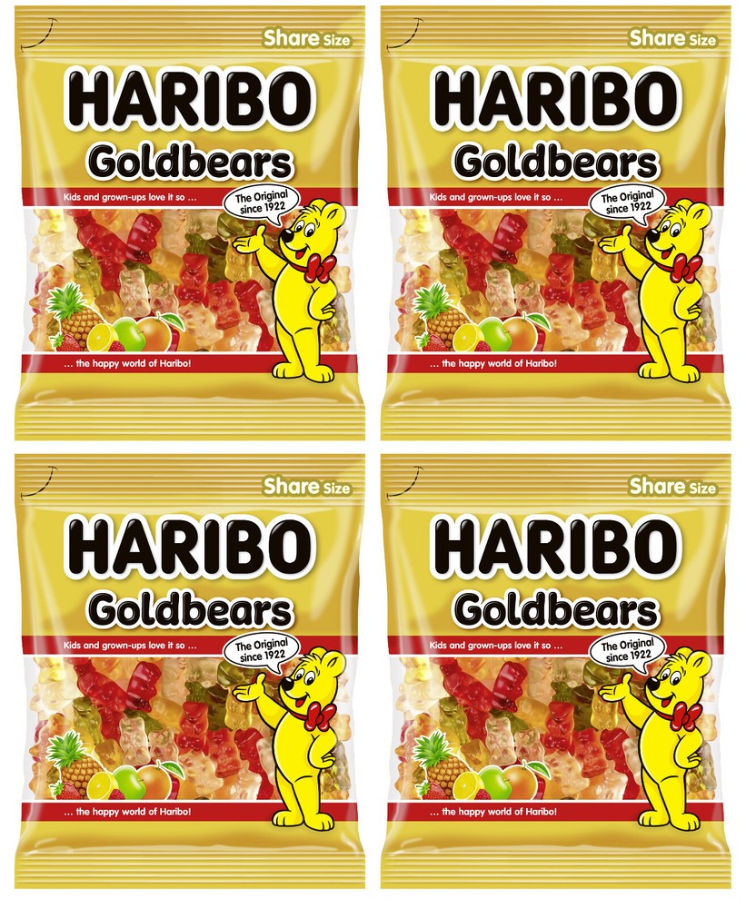 4 HARIBO GOLDBEARS German Sweets Gummi Candy Bags 175g 6.2oz