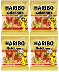 4 HARIBO GOLDBEARS German Sweets Gummi Candy Bags 175g 6.2oz