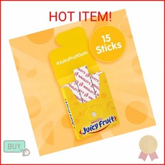 Juicy Fruit Gum Original Bubble Chewing Gum, 15 pieces (10 Pack)