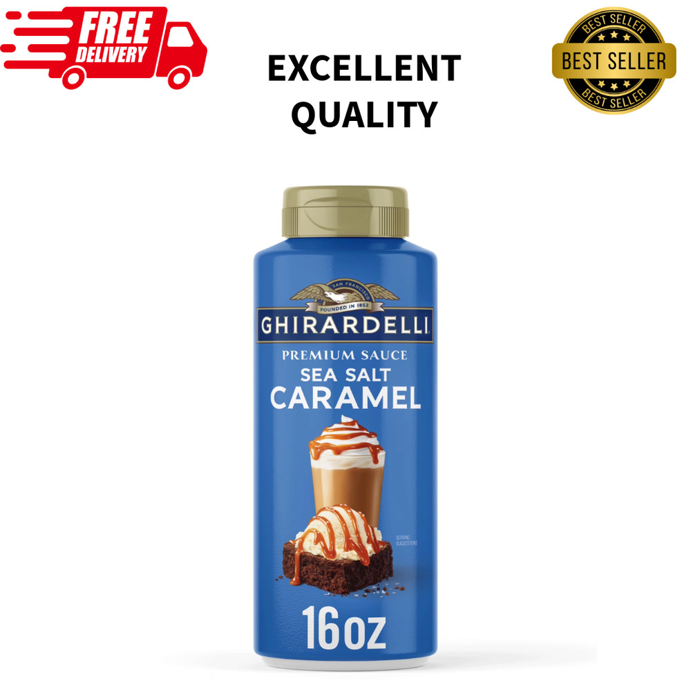 Ghirardelli Premium Sea Salt Caramel Sauce 16 oz Coffee Dessert Topping