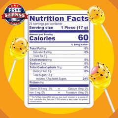 Bon Bon Bum Passion Fruit Lollipops, Tropical Fruit Hard Candy, Individually Wra