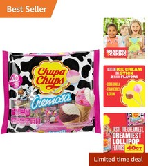Cremosa Lollipop Assortment – 25 Individually Wrapped Ice Cream Flavors, 10.5 Oz