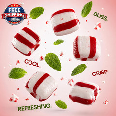 Peppermint Puffs Candy 1 LB – Soft Mint Treats for Candy Dish & Snacks