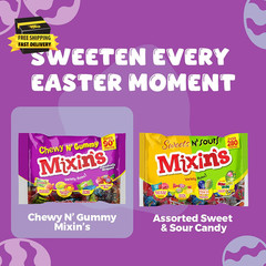 Mixins Chewy N’ Gummy Candy Variety Pack, Individually Wrapped Gummies and Chews