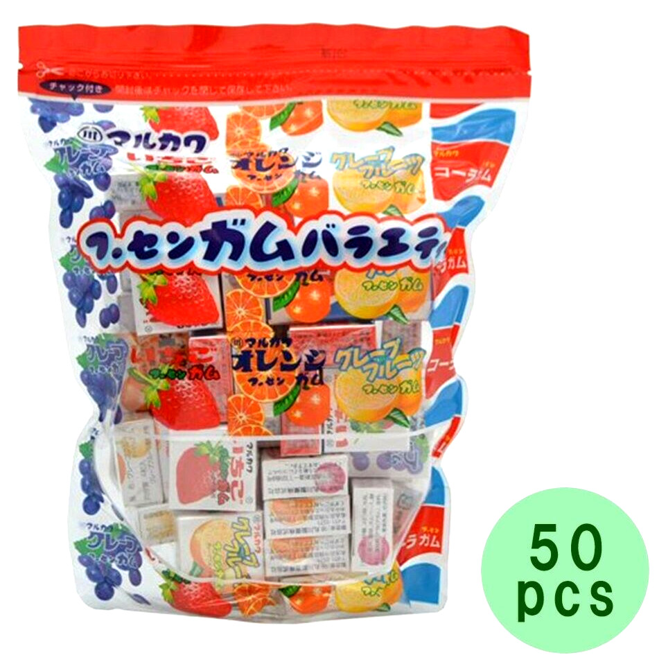 Marukawa Marble Bubble Gum Assort Pack 50 pc Fresh Japanese Dagashi Candy Import