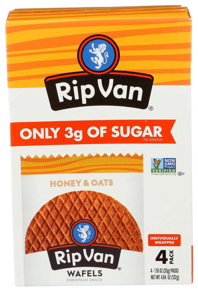 Rip Van Wafels Illa Wafel Honey&Oats Ls 4.64 Oz