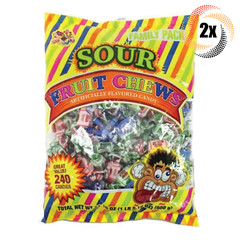 2x Bags Alberts Sour Fruit Chews Assorted Flavors | 240 Candies Per Bag