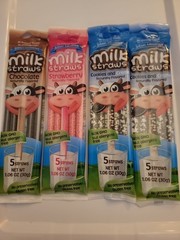 Milk Straws 4 Packs 5 Straws Each 1 Chocolate 1 Strawberry 2 Cookies & Cream