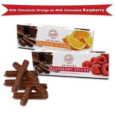 Sweets Candy Sticks Milk Chocolate Orange an Milk Chocolate Raspberry Pack of 2