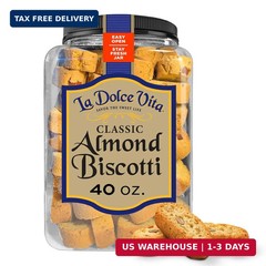 Classic Almond Italian Biscotti Cookies, Gourmet Coffee & Tea Dipping Snack, …