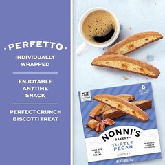 Nonni’s Bakery Turtle Pecan Biscotti Cookies, Individually Wrapped, Italian Coff