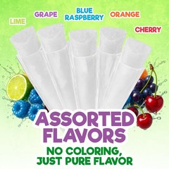 Freeze Pops, 50 Count Ice Pops Bulk Pack of Refreshing Assorted Flavors, Enjoy D