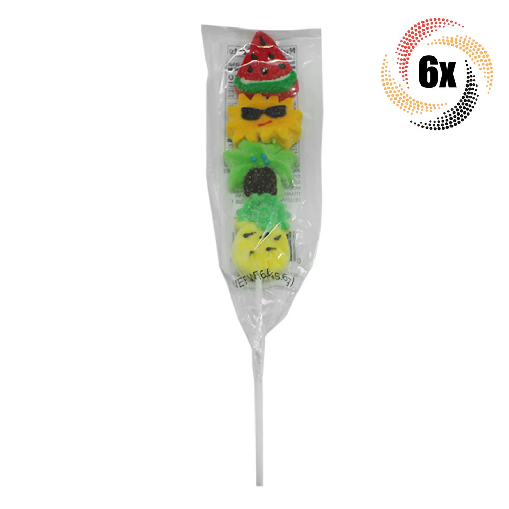 6x Kabobs Albert’s Tropical Fun Mallo Kabobs Assorted Marshmallow Candy | 1.6oz