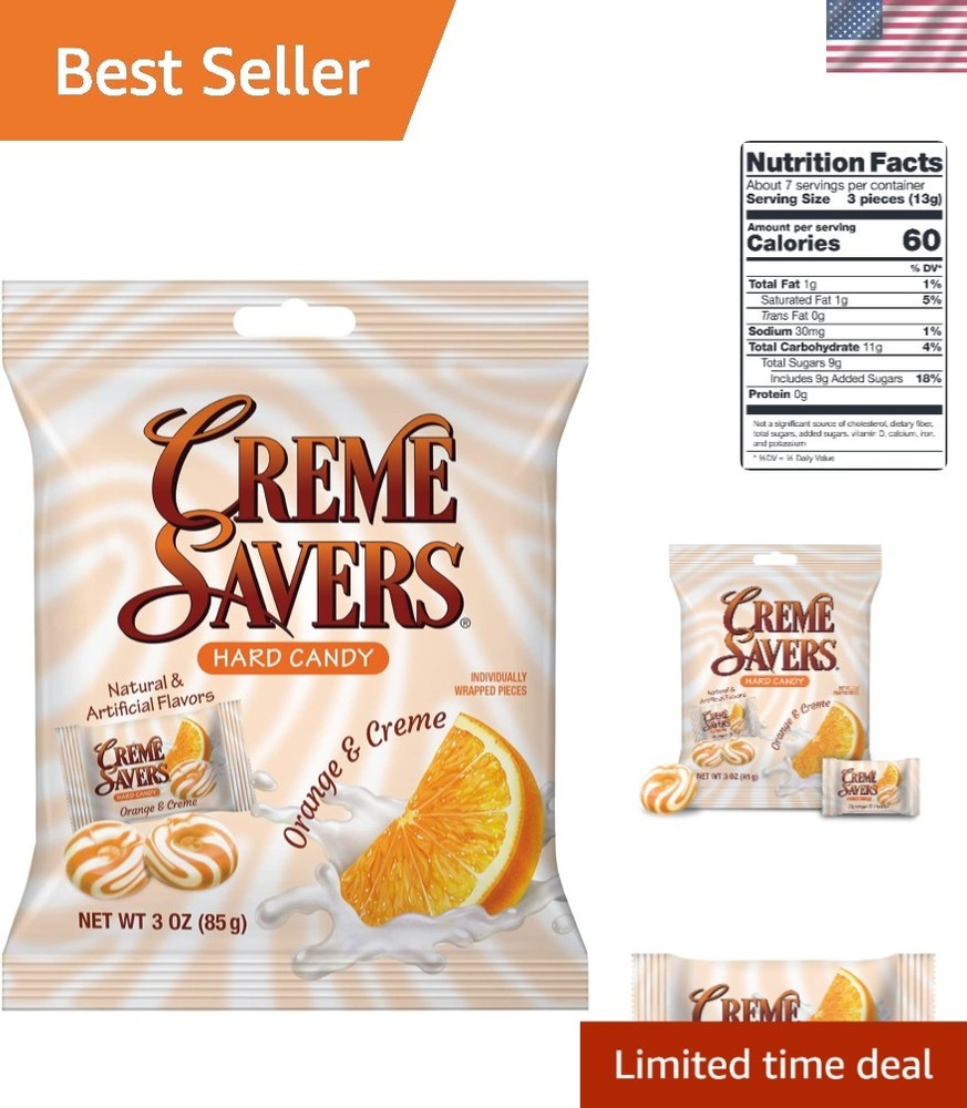 Reformulated Creme Savers Orange and Cream Candy – 20 Calories/Piece, 3oz