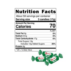 Sperlari-Menta Mint Hard Candy Bulk Bag, Individually Wrapped Italian 2.2 Pound